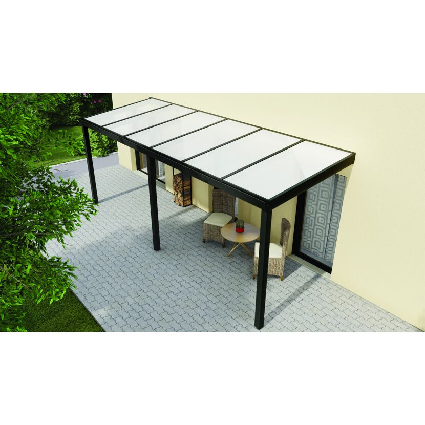 Terrassendach Legend mit Tisch und Stühlen