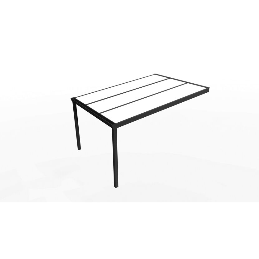 Terrassendach Legend anthrazit mit Polycarbonat-Dach opal