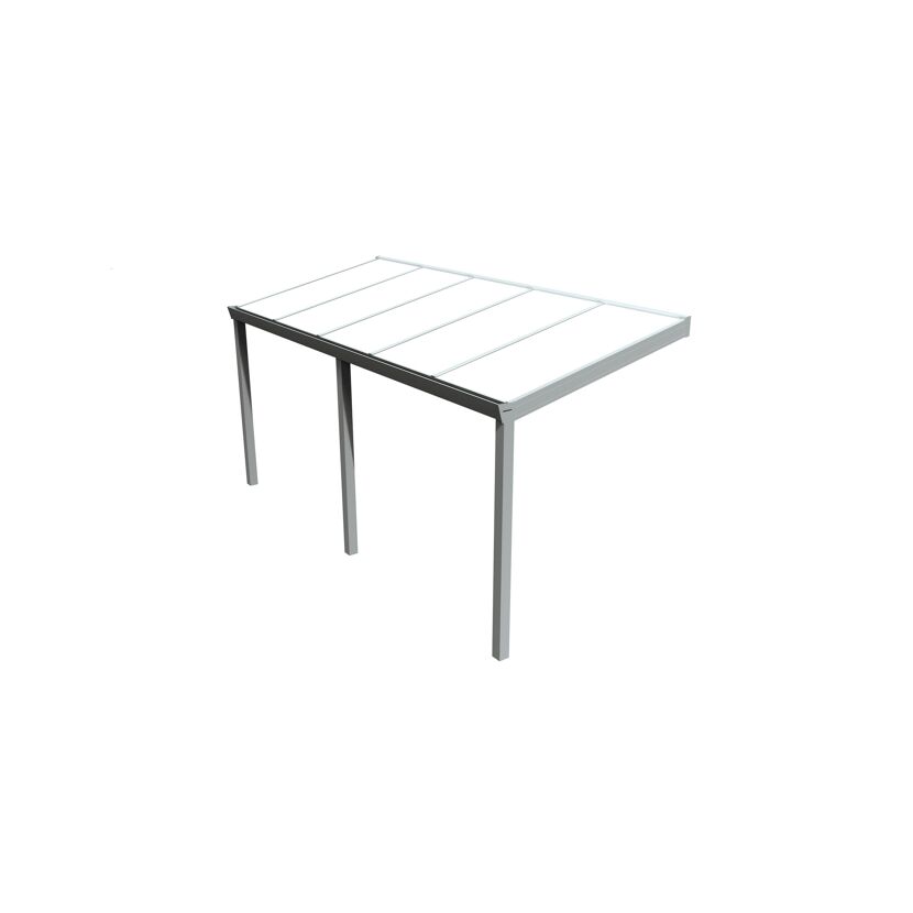 Terrassendach Legend grau mit Polycarbonat-Stegplatten opal