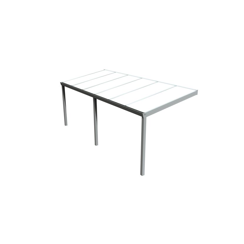 Terrassendach Legend grau mit Polycarbonatdach opal