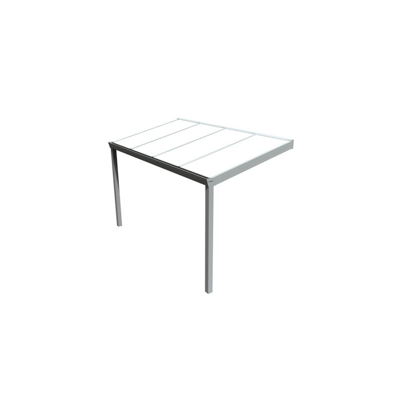 Terrassendach Legend grau mit Polycarbonat-Dacheindeckung opal