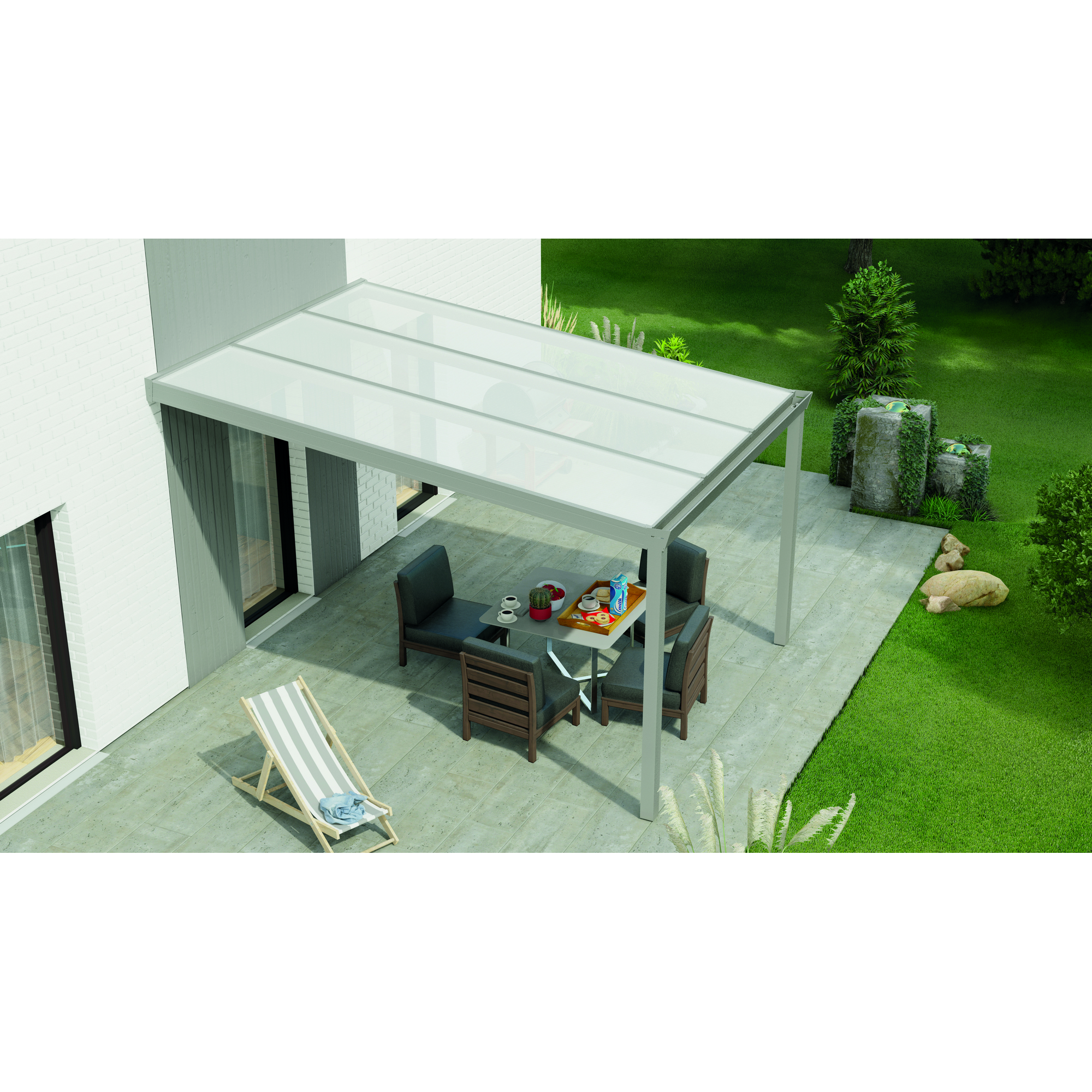 Terrassenüberdachung 'Legend Edition' PC-Opal, grau, 300 x 400 cm + product picture