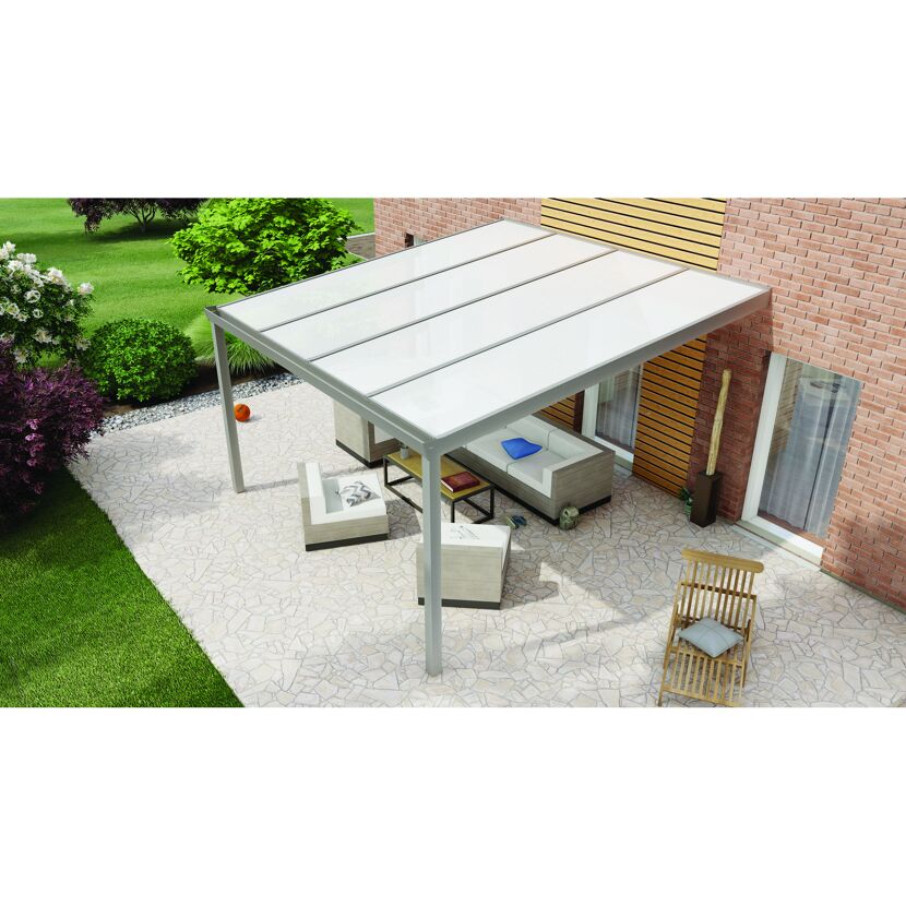 Terrassendach Legend mit Gartenmöbeln