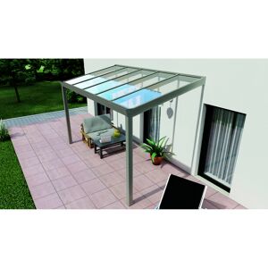 Terrassenüberdachung 'Legend Edition' Glas klar, grau, 400 x 350 cm