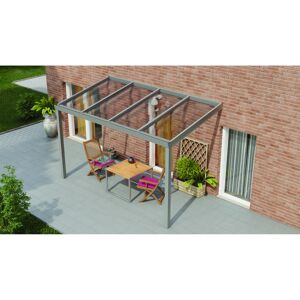 Terrassenüberdachung 'Legend Edition' 400 x 200 cm Polycarbonat klar grau