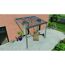 Terrassendach Legend grau mit Polycarbonat-Stegplatten