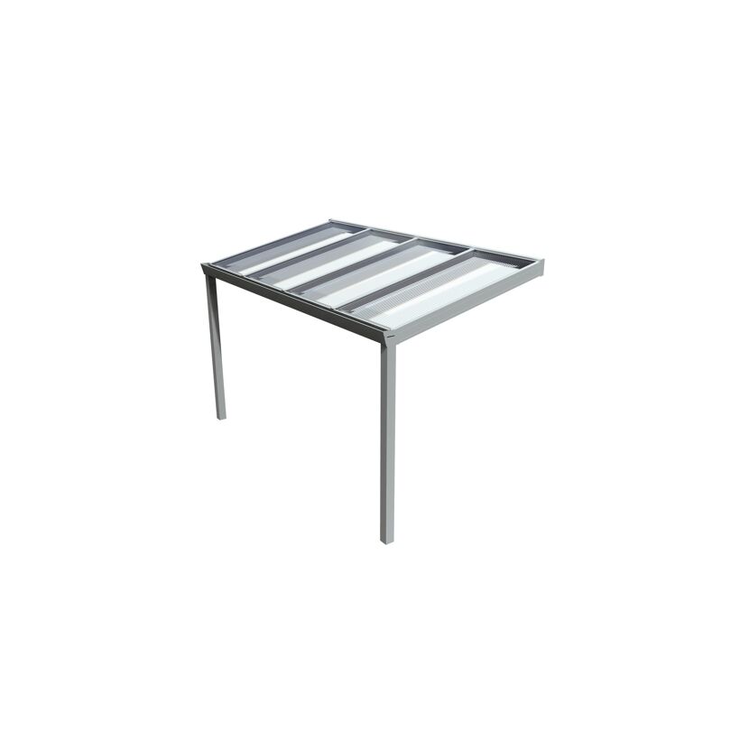 Terrassendach Legend grau mit Polycarbonatdach