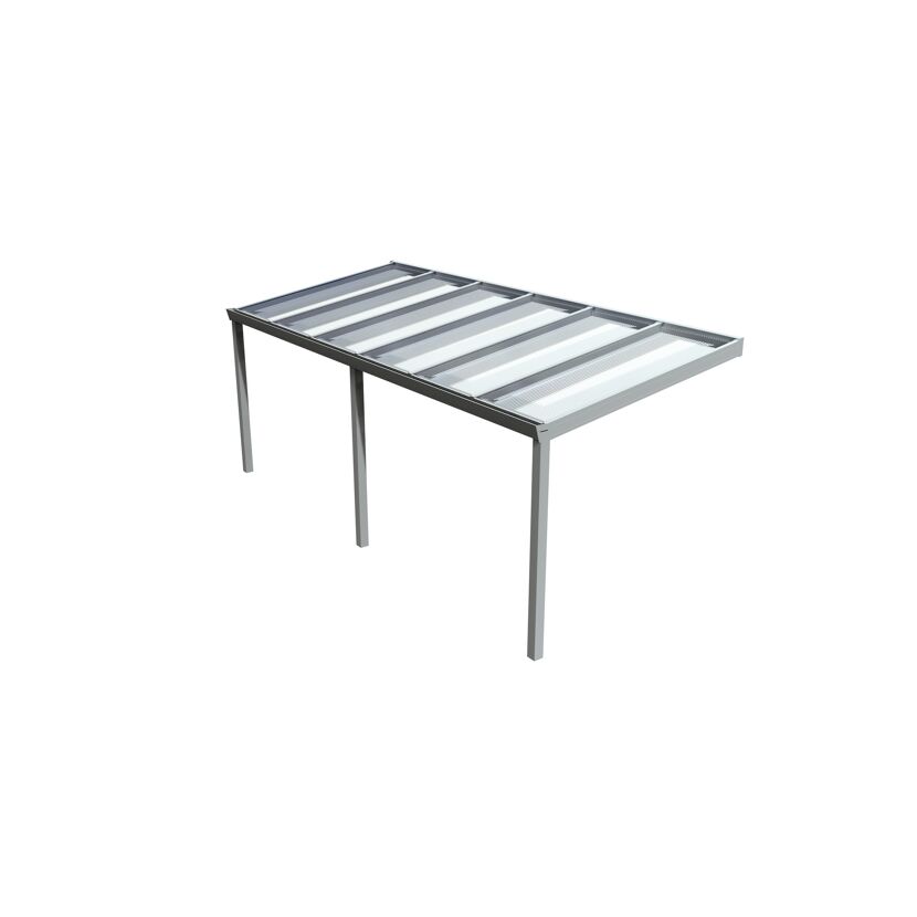 Terrassendach Legend grau mit Polycarbonatdach