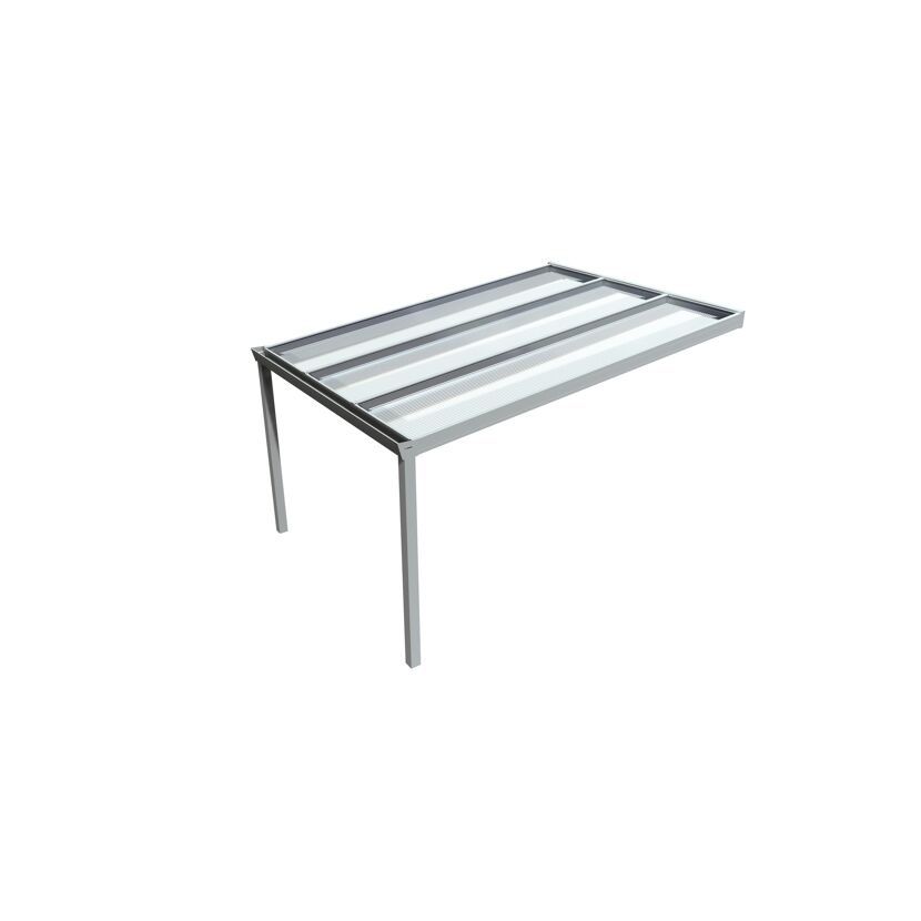 Terrassendach Legend grau mit Polycarbonatdach