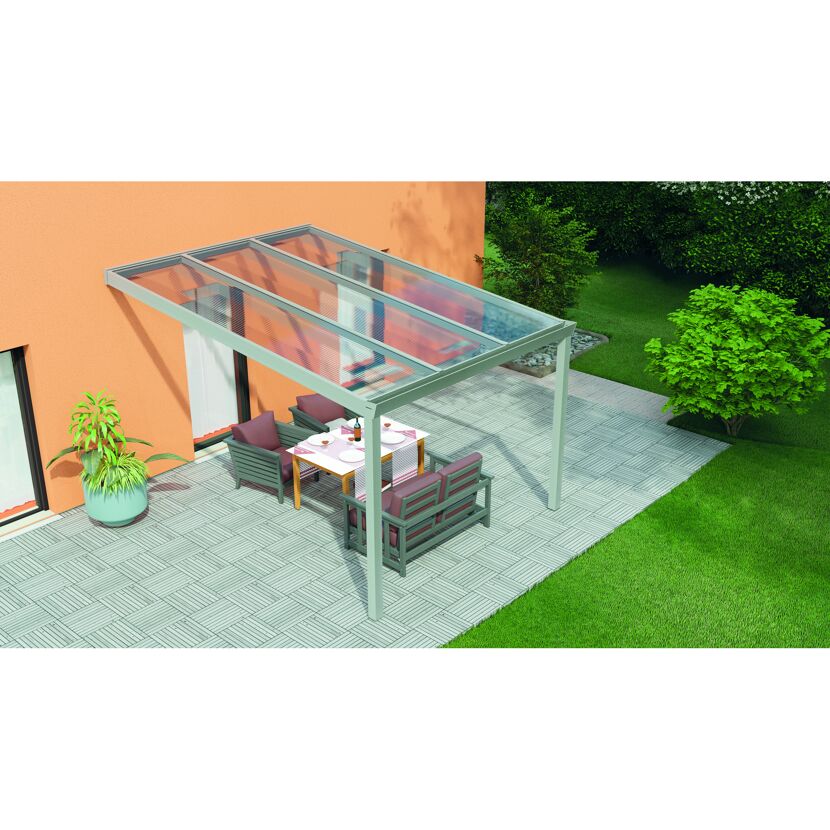 Terrassendach Legend mit Gartenmöbeln