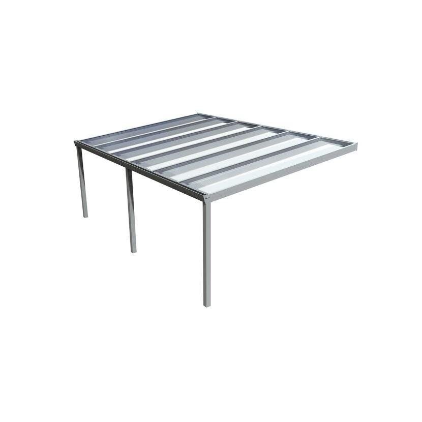 Terrassenüberdachung 'Legend Edition' 600 x 400 cm Polycarbonat klar grau
