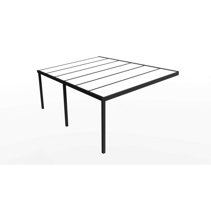 Terrassendach Legend anthrazit mit Polycarbonatdach opal