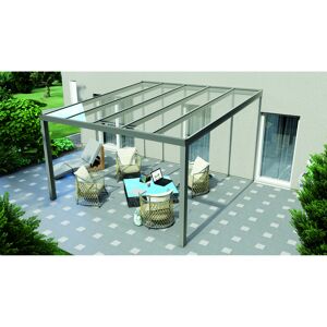 Terrassenüberdachung 'Legend Edition' 400 x 400 cm Verbundsicherheitsglas klar grau