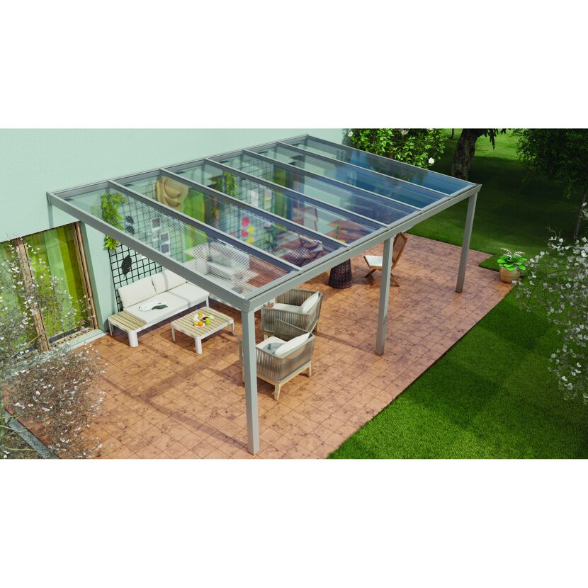 Terrassendach Legend mit Stühlen und Tisch