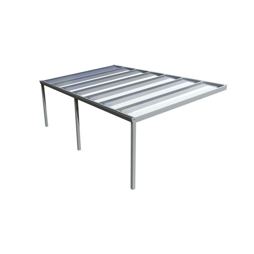 Terrassendach Legend 7 x 4,5 Meter grau Polycarbonat klar