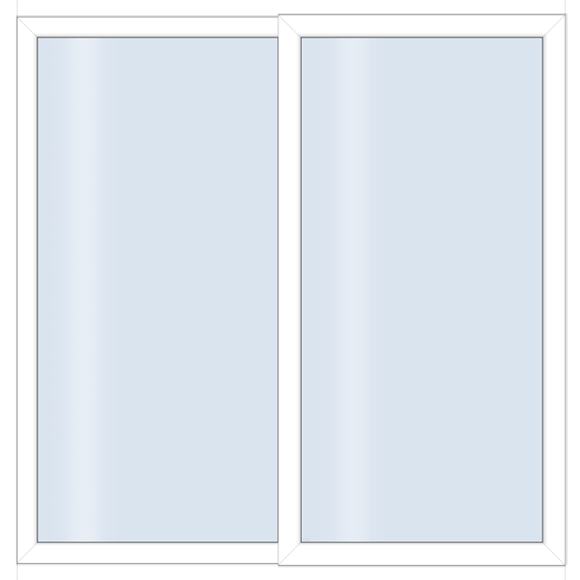 Bild von Schiebetür 'Eco V2' weiß 2000 x 2000 mm 2-teilig