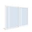 Weiße zweiflügelige Schiebetür