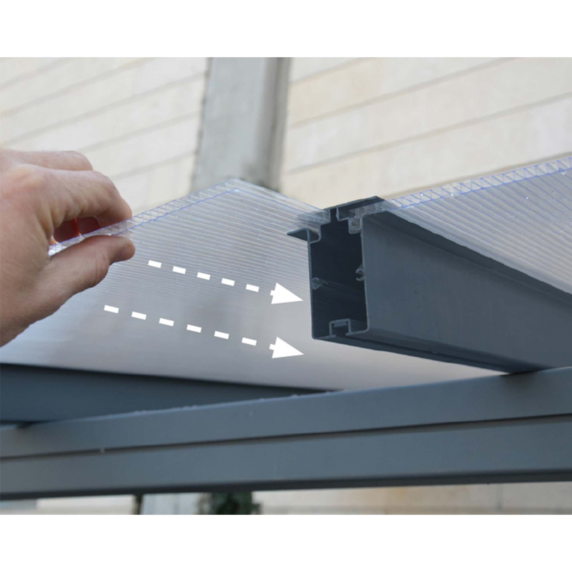 Terrassenüberdachung 'Sierra' anthrazit Aluminium 230 x 230 x 300 cm + product picture