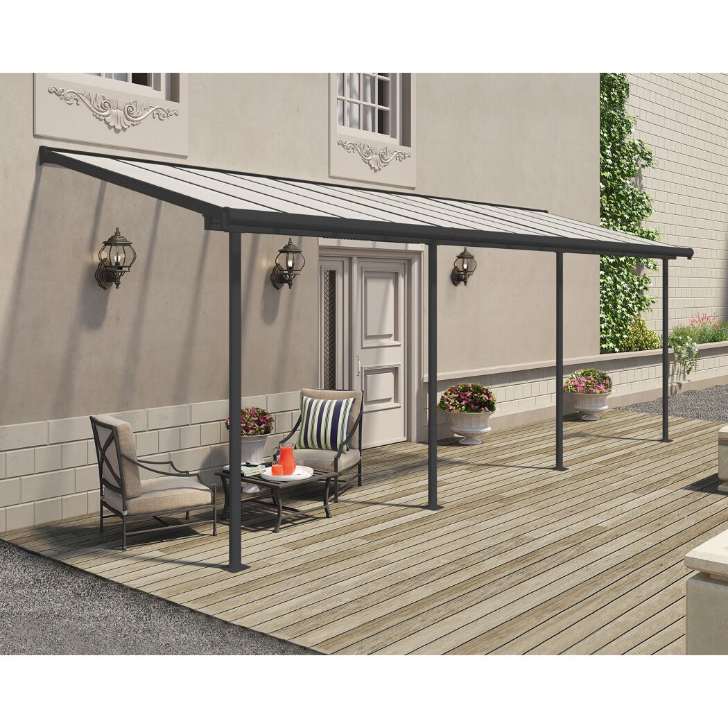 Terrassenüberdachung 'Sierra' anthrazit Aluminium 230 x 671 x 300 cm