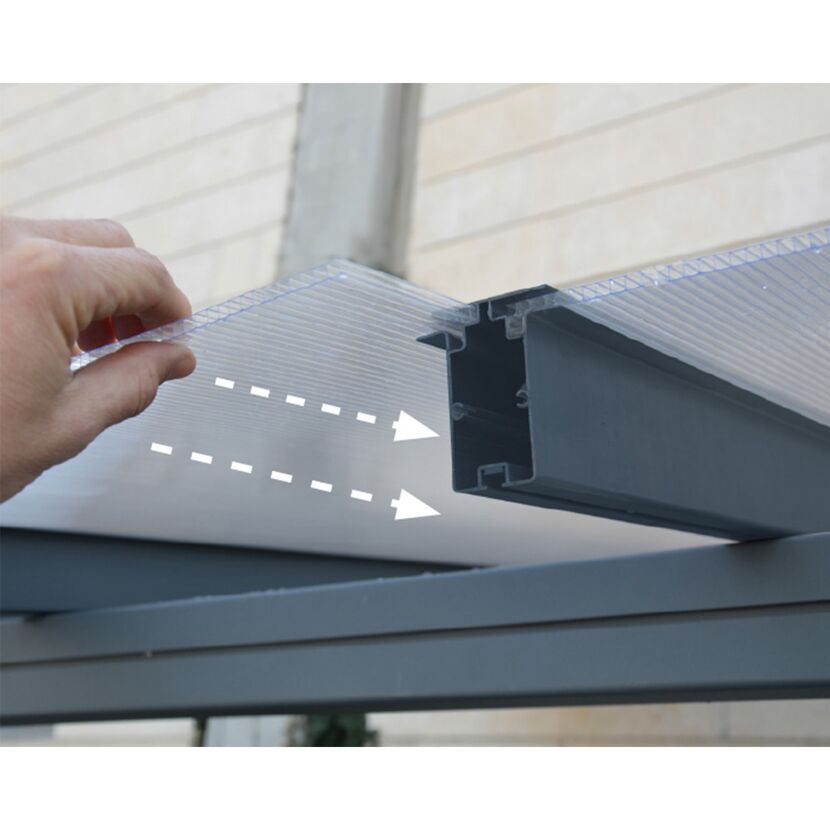 Terrassenüberdachung 'Sierra' anthrazit Aluminium 230 x 671 x 300 cm