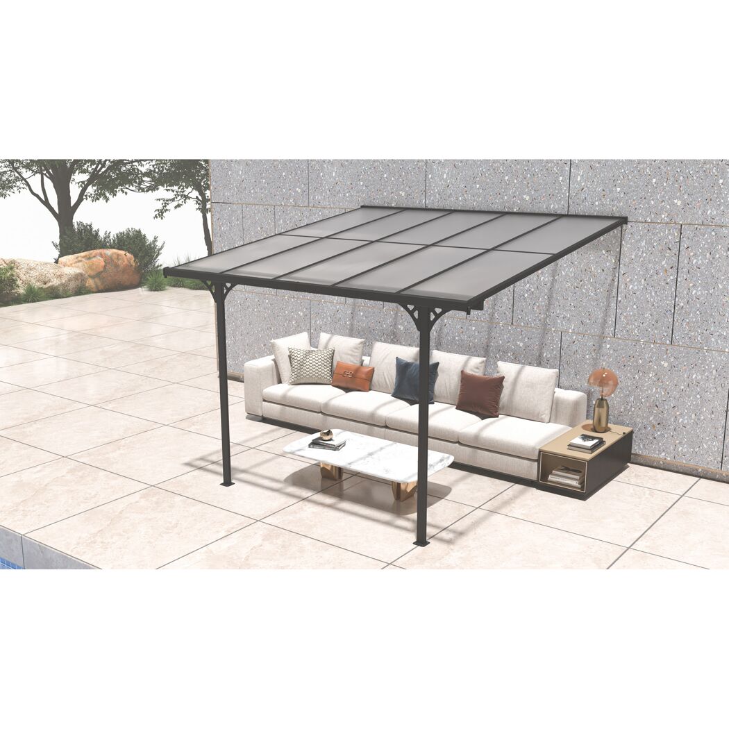 Terrassenüberdachung 'Bruce' Aluminium schwarz 300 x 313 x 270 cm