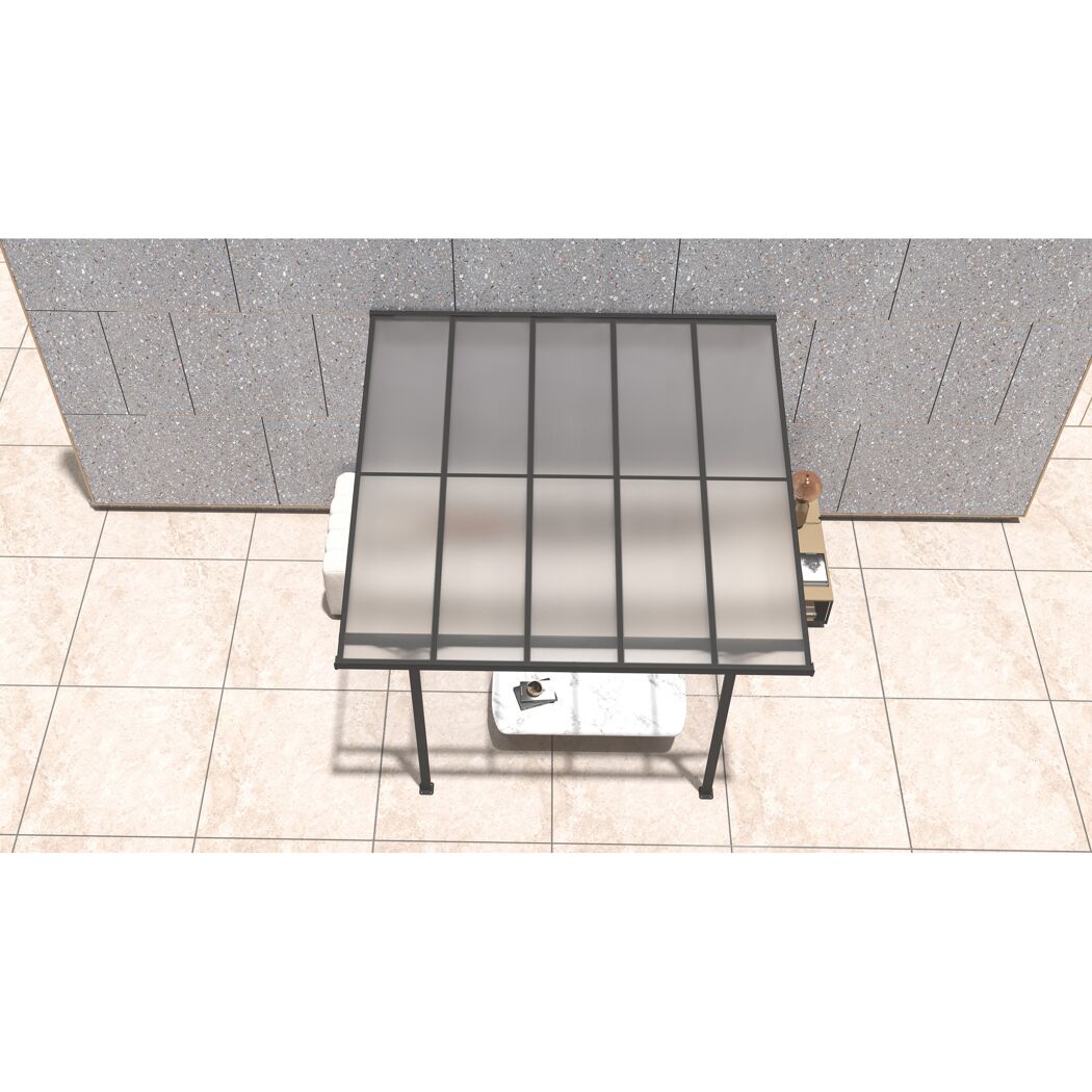 Terrassenüberdachung 'Bruce' Aluminium schwarz 300 x 313 x 270 cm