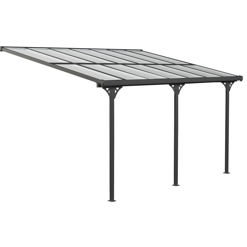 Terrassenüberdachung 'Bruce' Aluminium schwarz 300 x 435 x 270 cm