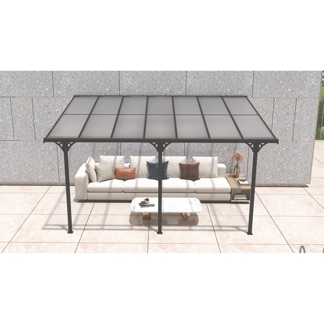Terrassenüberdachung 'Bruce' Aluminium schwarz 300 x 435 x 270 cm