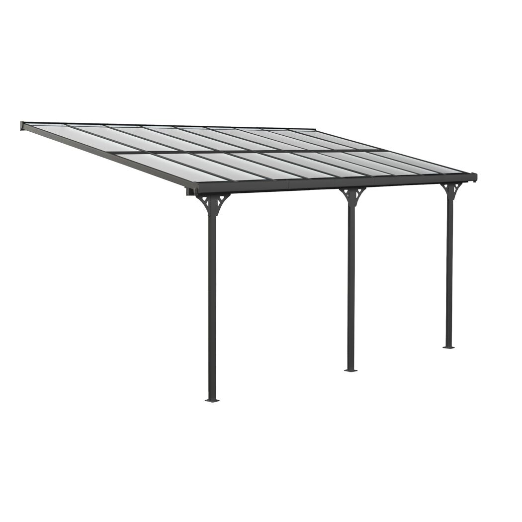 Terrassenüberdachung 'Bruce' Aluminium schwarz 300 x 556 x 270 cm