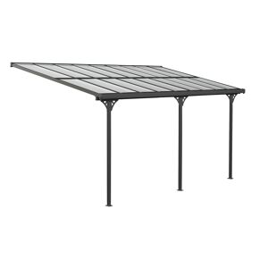 Terrassenüberdachung 'Bruce' Aluminium schwarz 300 x 556 x 270 cm
