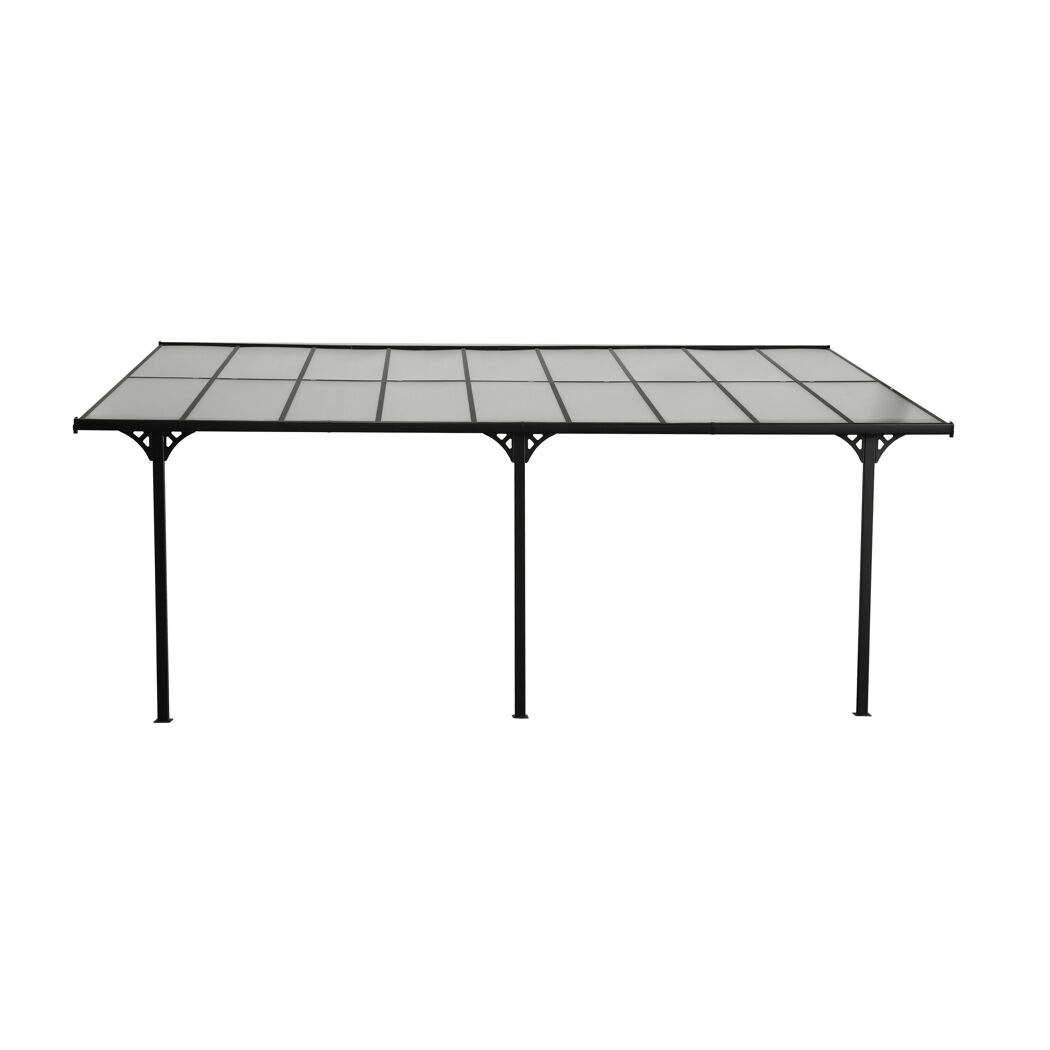 Terrassenüberdachung 'Bruce' Aluminium schwarz 300 x 556 x 270 cm