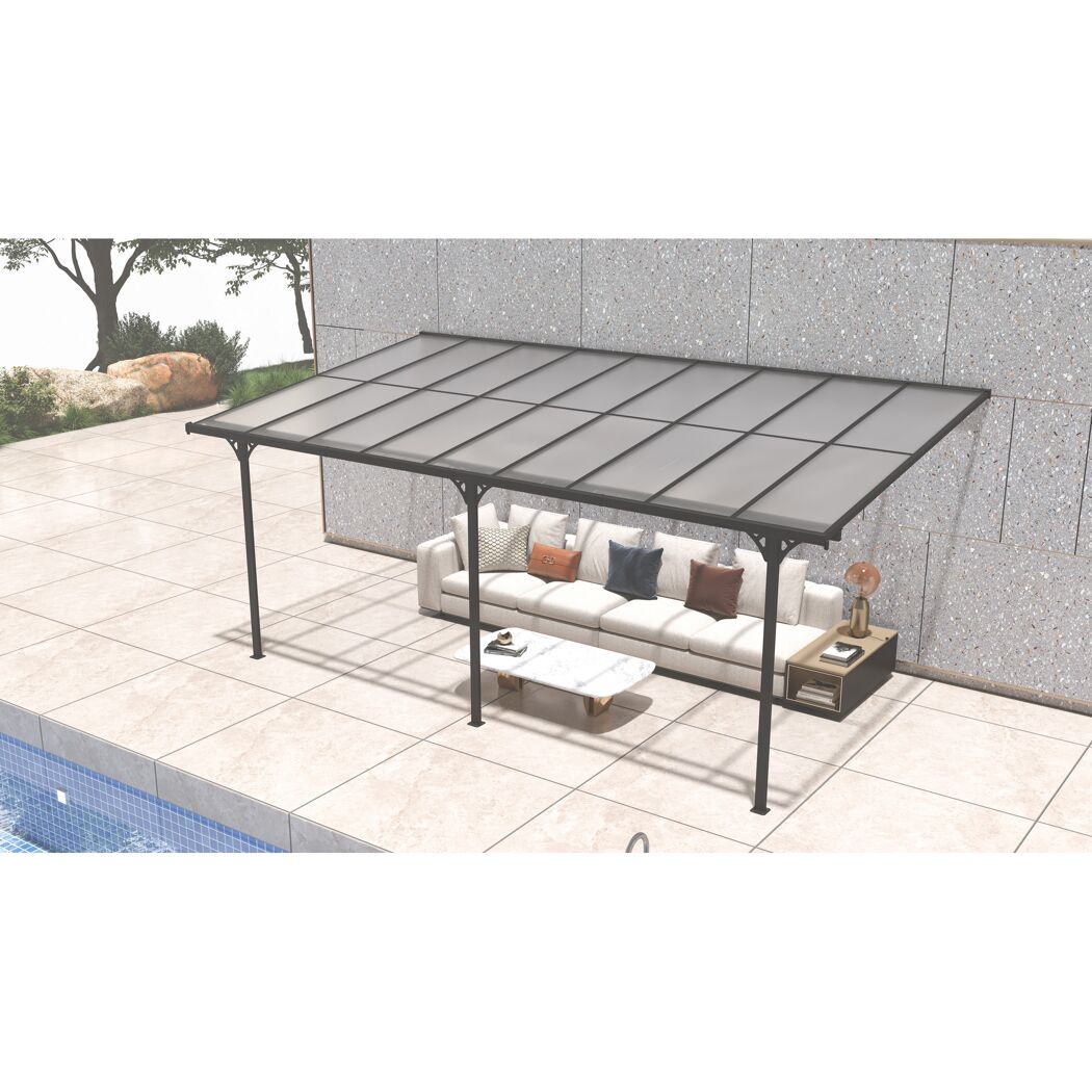 Terrassenüberdachung 'Bruce' Aluminium schwarz 300 x 556 x 270 cm