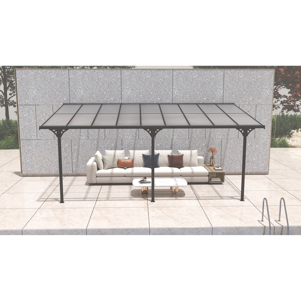 Terrassenüberdachung 'Bruce' Aluminium schwarz 300 x 556 x 270 cm