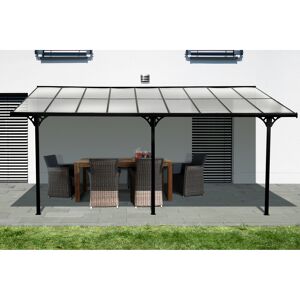 Terrassenüberdachung 'Bruce' schwarz Aluminium 300 x 556 x 270 cm