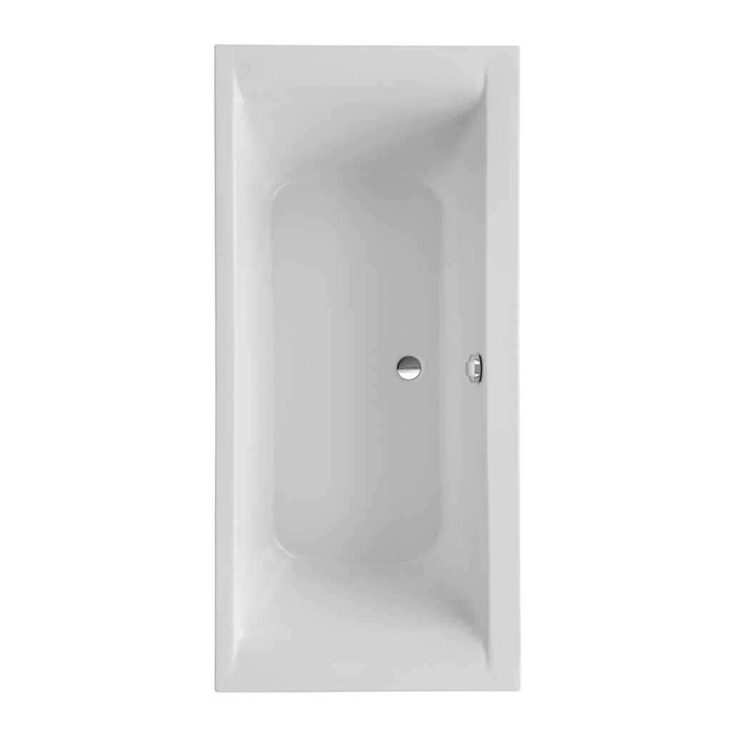 Weiße Badewanne von oben