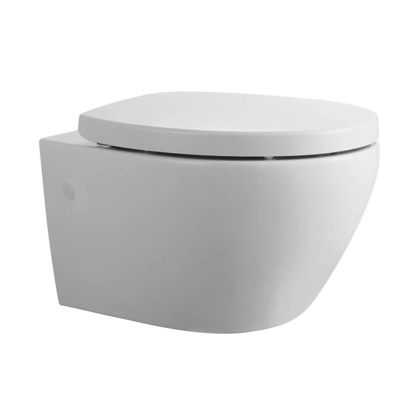 Wand-WC weiß mit geschlossenem Deckel