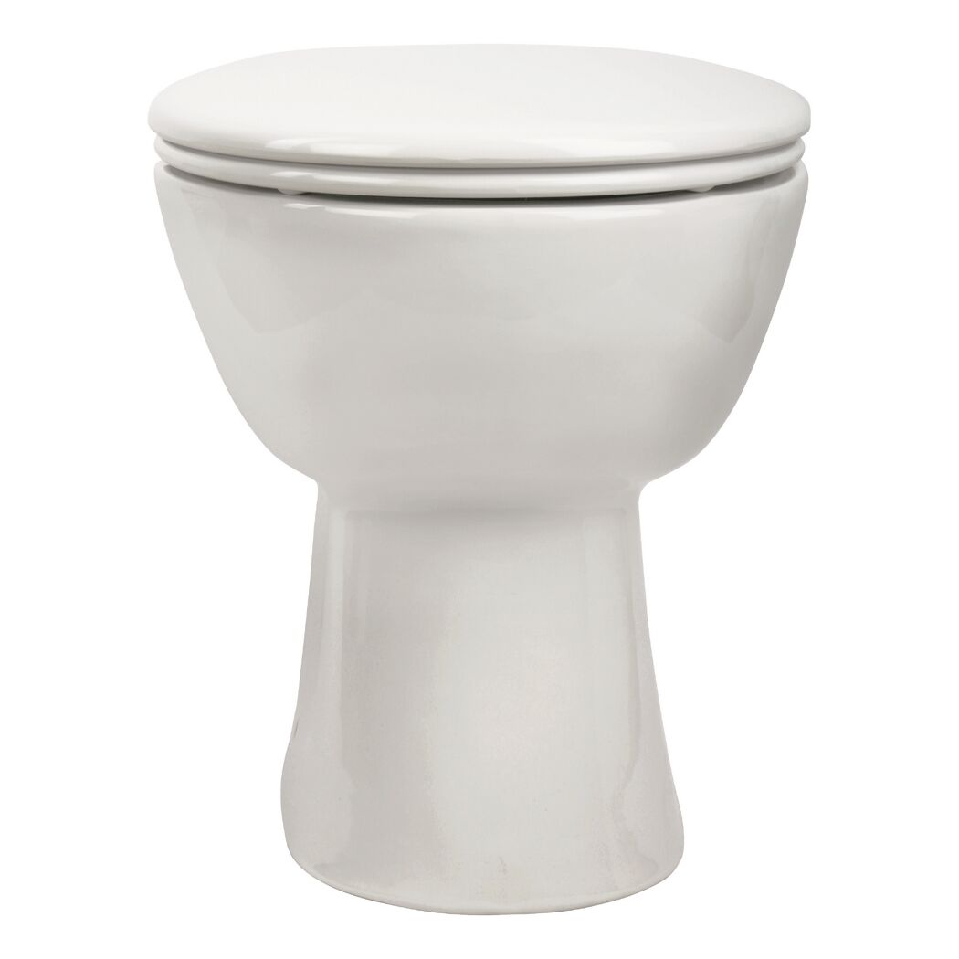 Stand-WC weiß mit geschlossenem Deckel