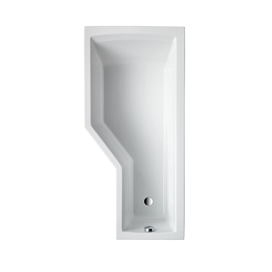 Weiße asymmetrische Badewanne