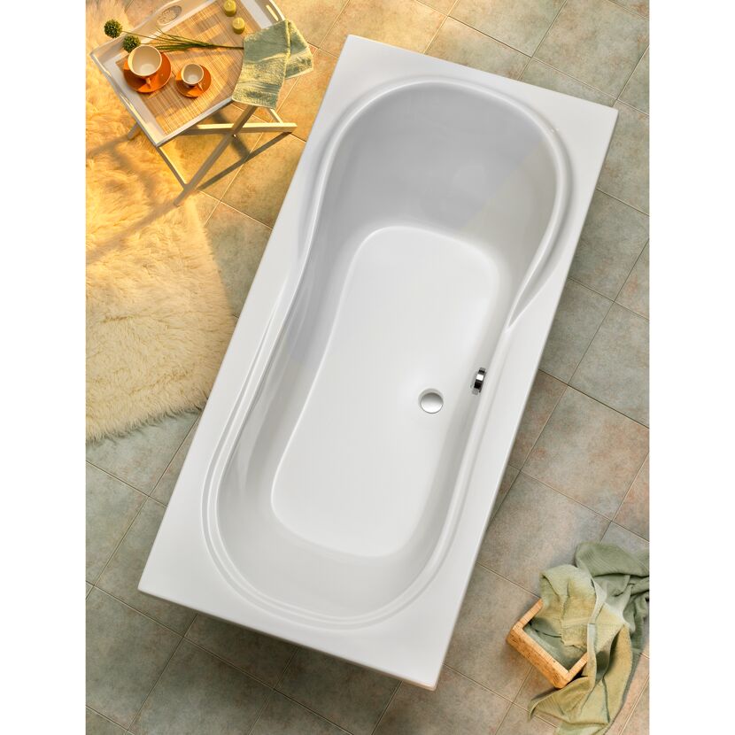 Weiße Badewanne Palma, 190 x 90 cm