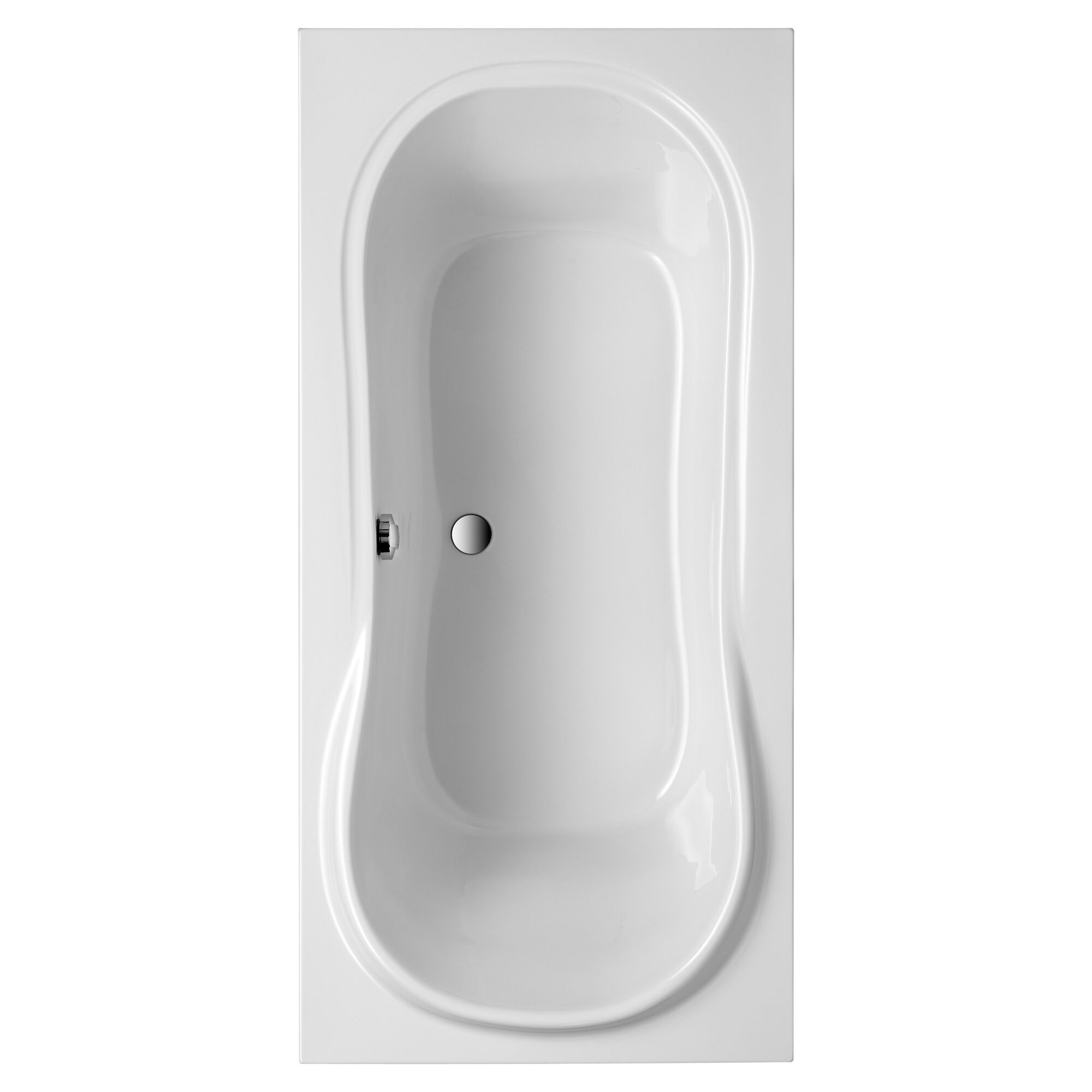 Weiße Badewanne Palma 190 x 90 cm, Draufsicht