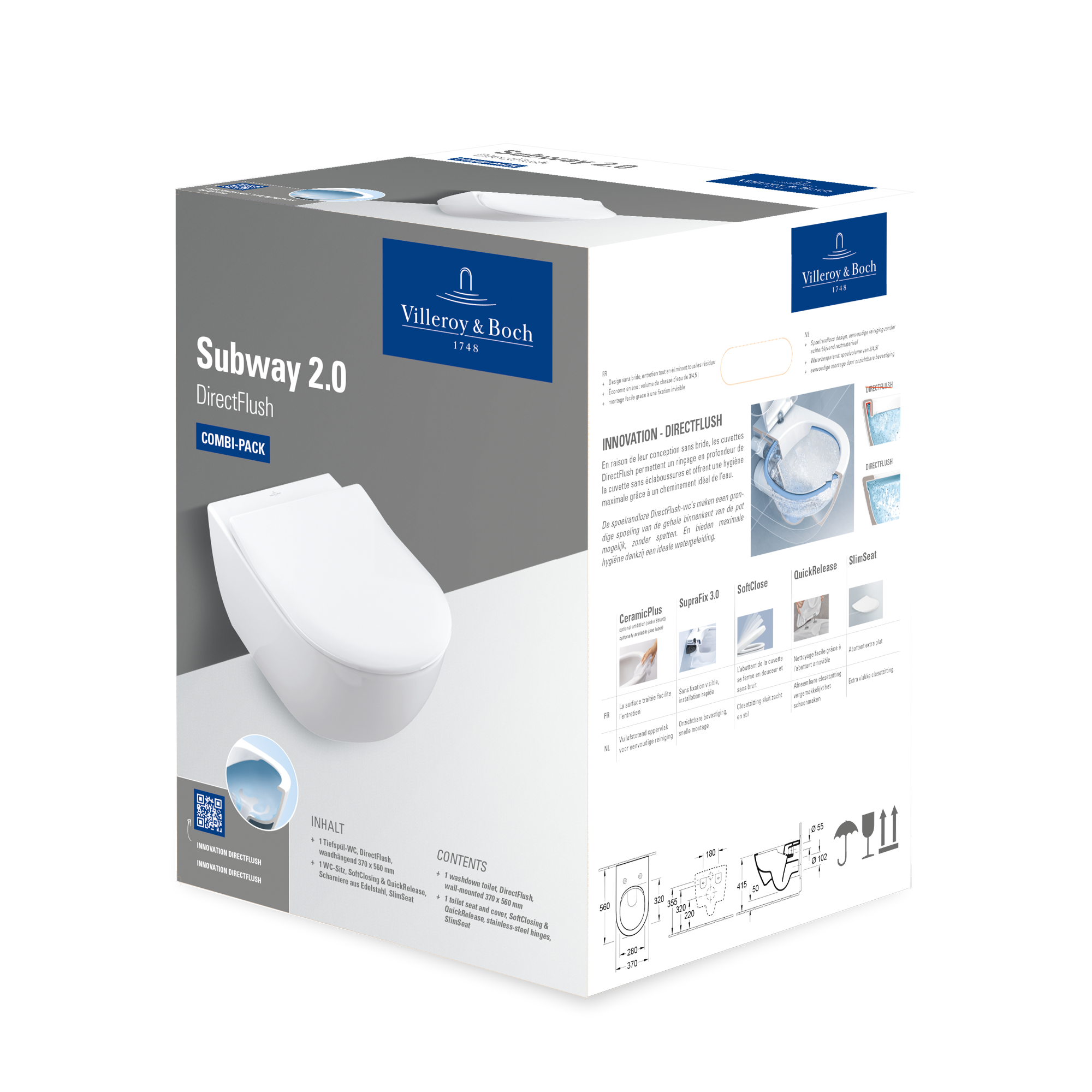 Wand-WC 'Subway 2.0' spülrandlos weiß 37 x 36,5 x 56 cm + product picture