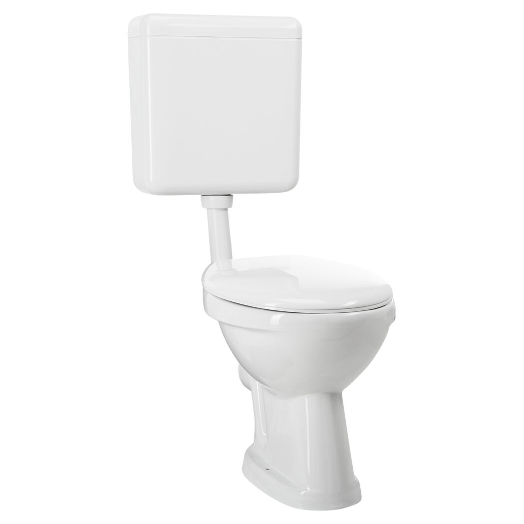 Weißes Stand-WC Combi Pack Tiefspüler