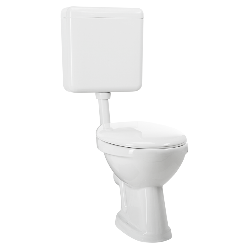 Weißes Stand-WC Combi Pack Tiefspüler
