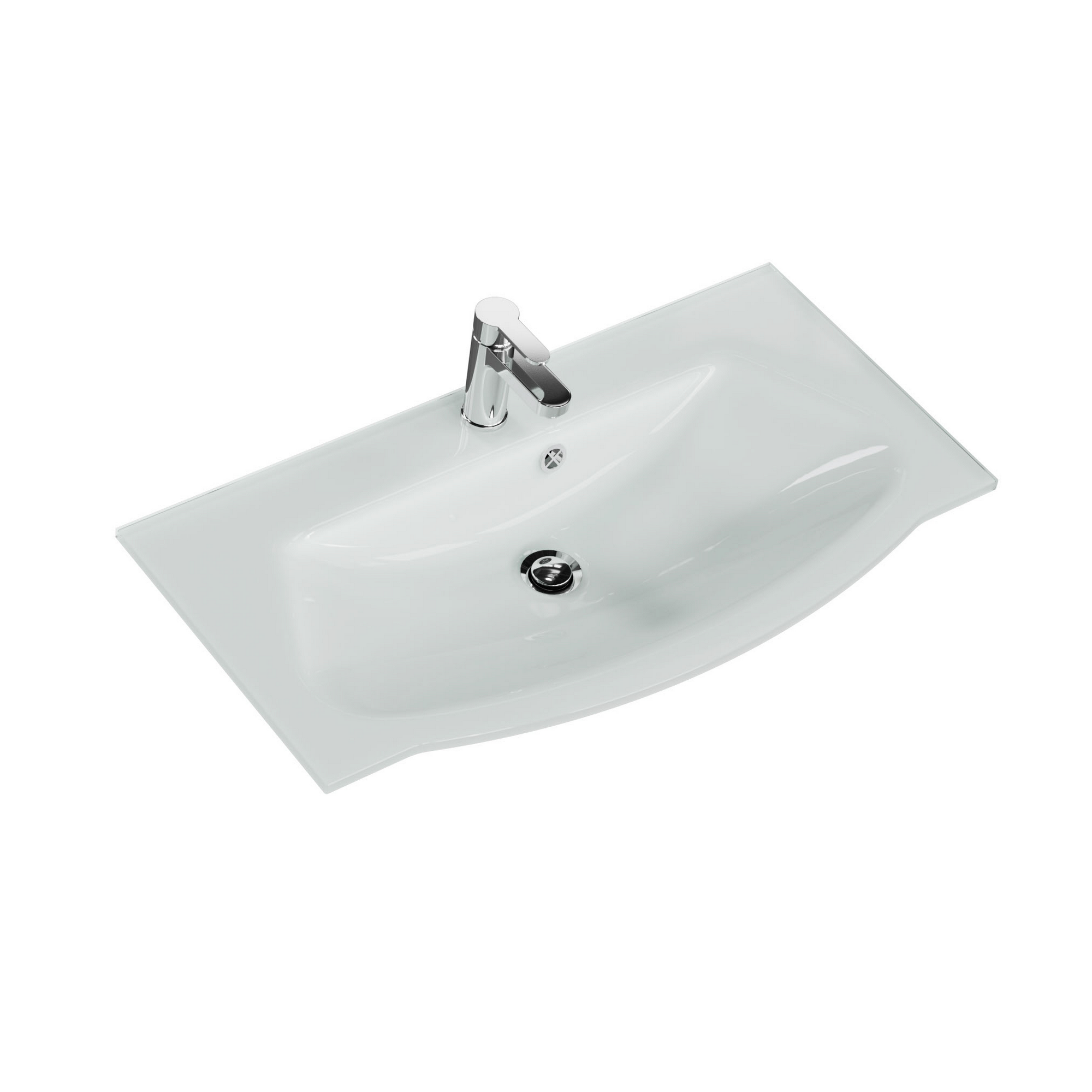 Waschbecken eckig 'Juno' Glas 92 x 1,5 x 49,1 cm