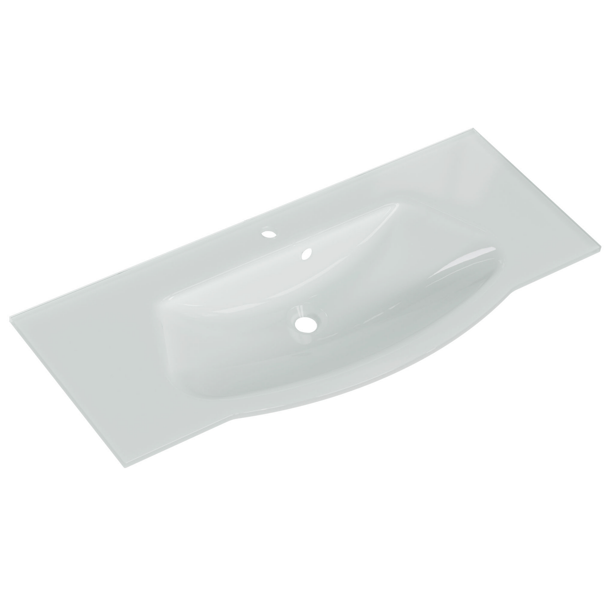 Waschbecken geschwungen 'Juno' Glas 117 x 1,5 x 49,1 cm