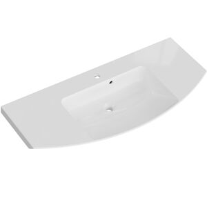 Waschtisch 'Taiga' Mineralmarmor weiß 121 x 5 x 50,5 cm