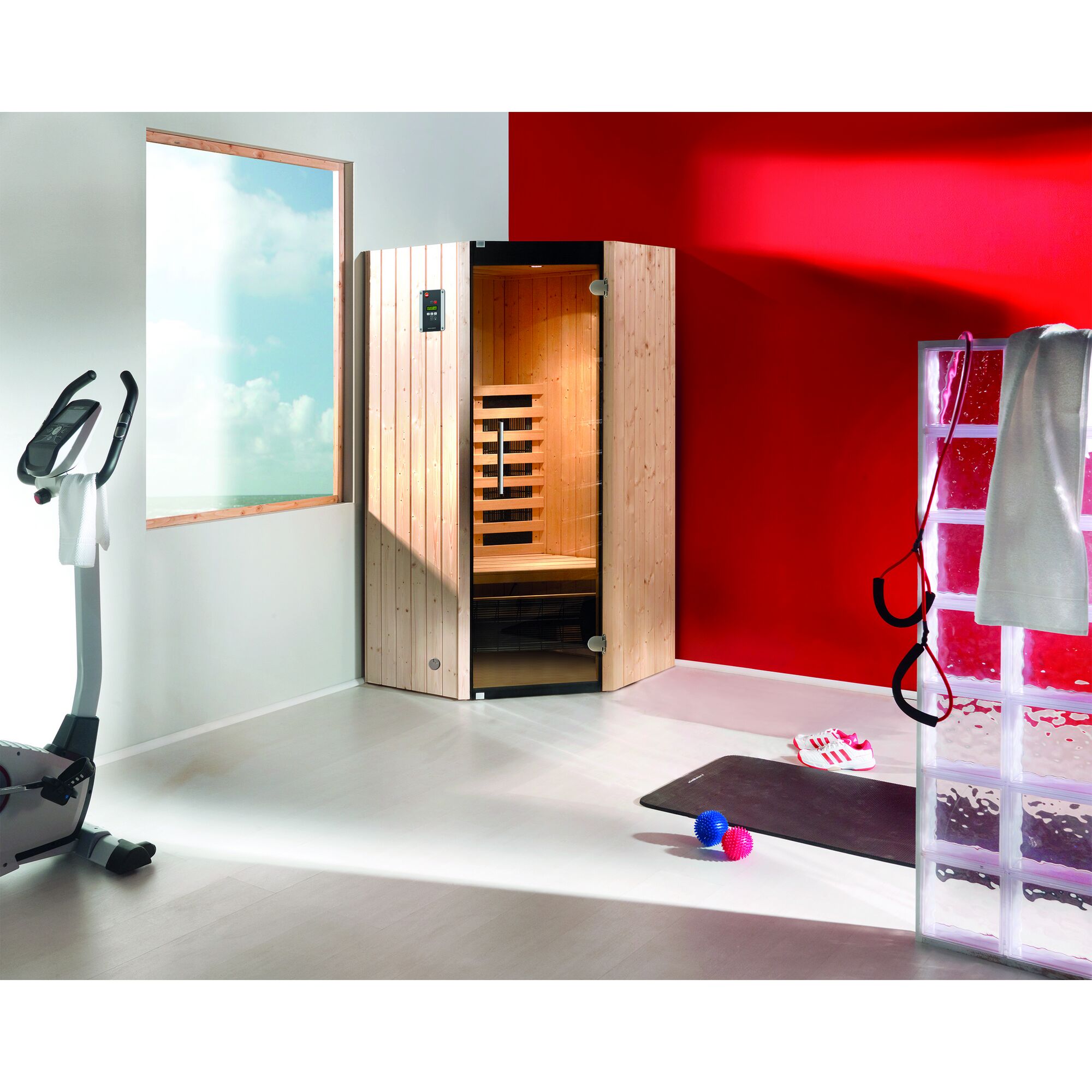 Infrarotkabine TANILLA Ecke in einem Fitnessraum