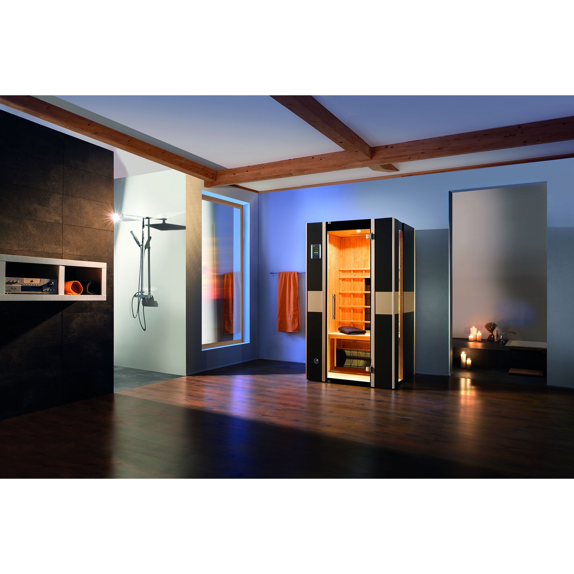 Infrarotkabine MILA 1 in einem Badezimmer