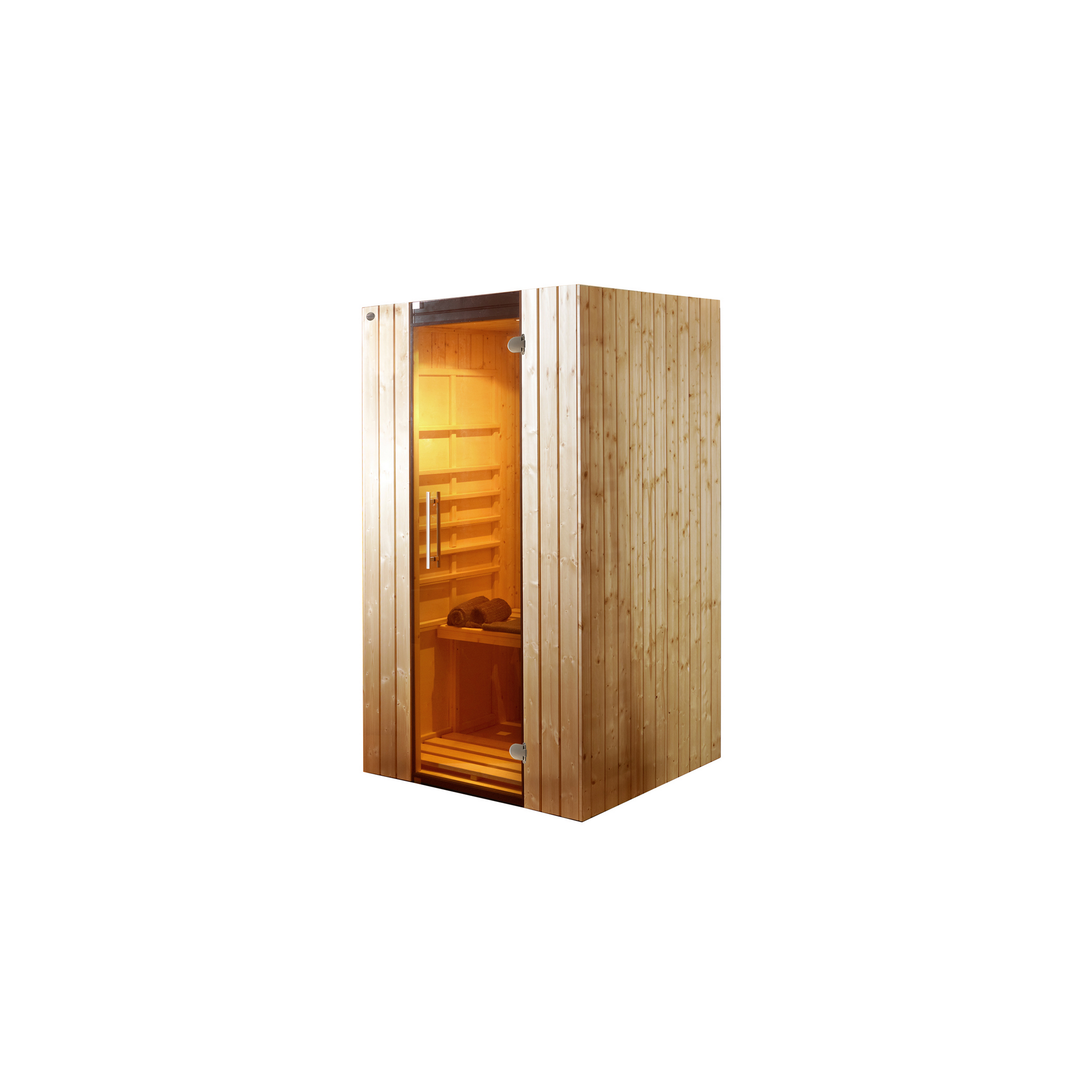 Infrarotkabine 'Ranua 1' natur Glastür 109 x 98 x 190 cm