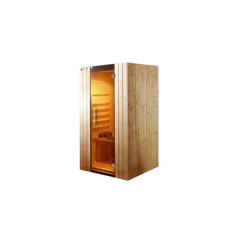 Infrarotkabine 'Ranua 1' natur Glastür 109 x 98 x 190 cm